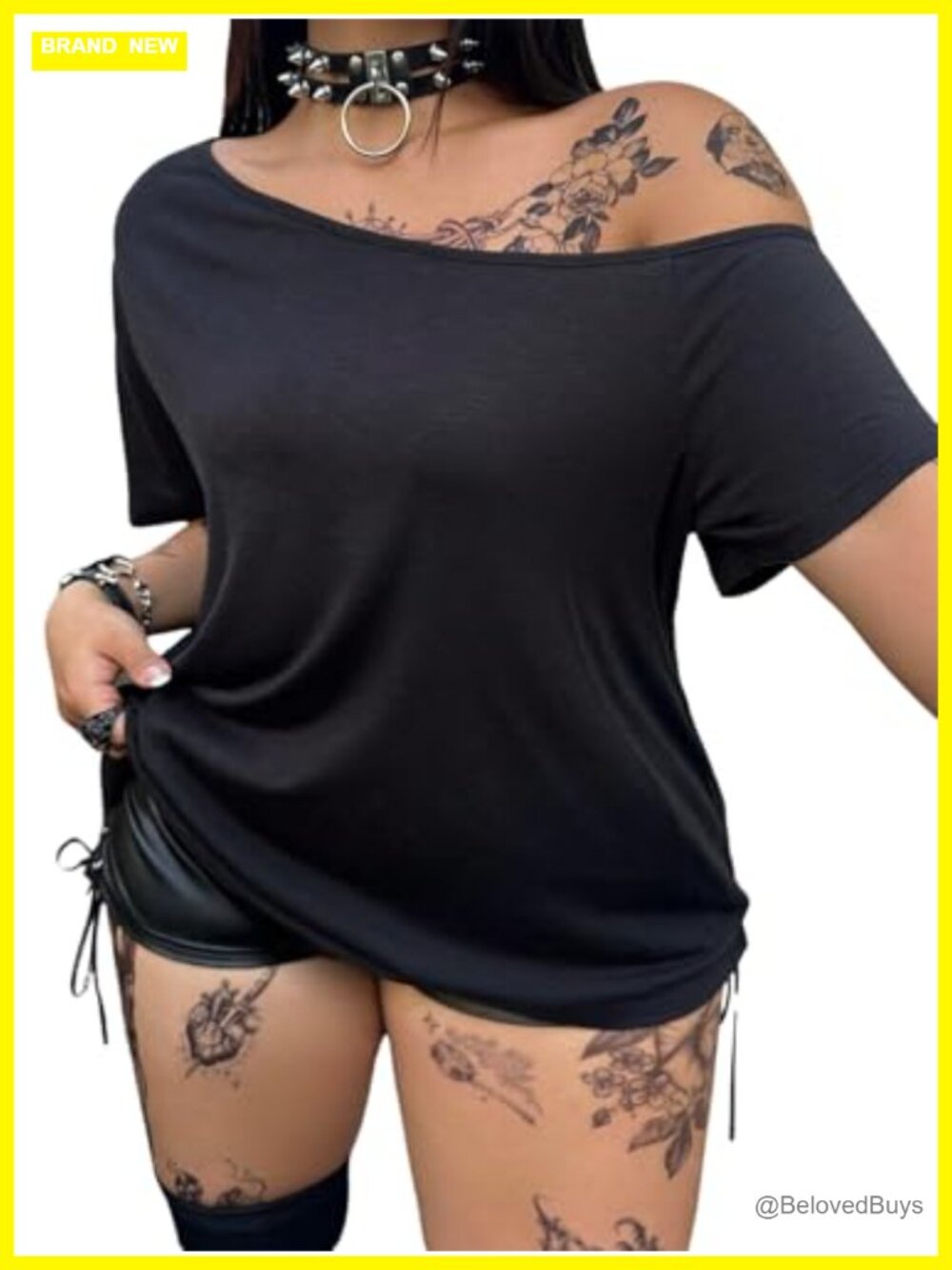Plus Size Cut Out Off Shoulder T Shirt Y2K Backless Short Sleeve Top